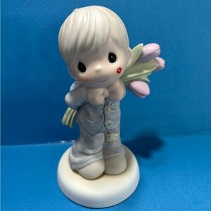 Precious Moments Charming Figurine with Pink and Cream Accents